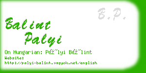 balint palyi business card